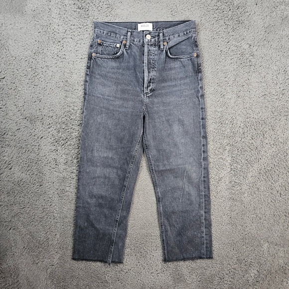 Agolde Denim - AGOLDE 90's Mid Rise Straight Los Angeles Black Grey Wash Jeans‎ Size 24